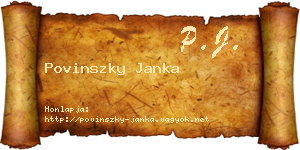 Povinszky Janka névjegykártya